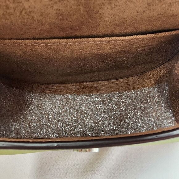 NWT COACH CP245 Morgan Card Case Chain Metallic Leather Metallic Citrine - Picture 5 of 6